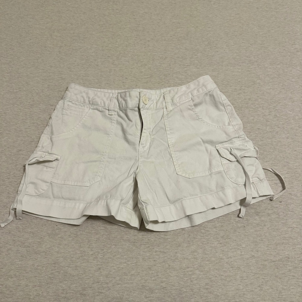 Faded Glory Womens Arctic White‎ Corduroy Cargo Shorts Stretch